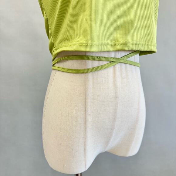 Don't Trip Mac Miller lime green wrap for ribbed mock neck tank top size small - Picture 6 of 14